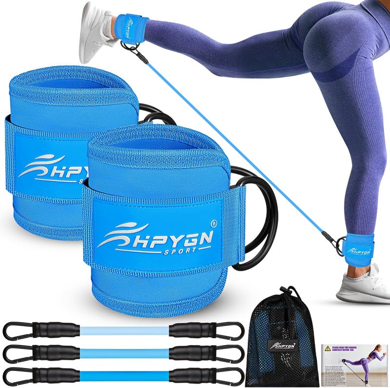 HPYGN Ankle Resistance Bands, Ankle Bands for Working Out with Cuffs, Resistance Bands for Leg Butt Training Workout Equipment for Kickbacks Hip Gluteus Training, Ankle Strap with Exercise Bands - Image 1